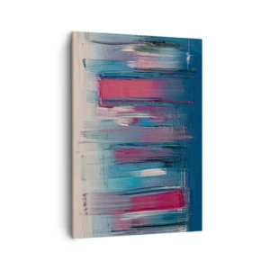 Vászonkép - Függőleges kompozíció kék és piros színekben - 50x70 cm