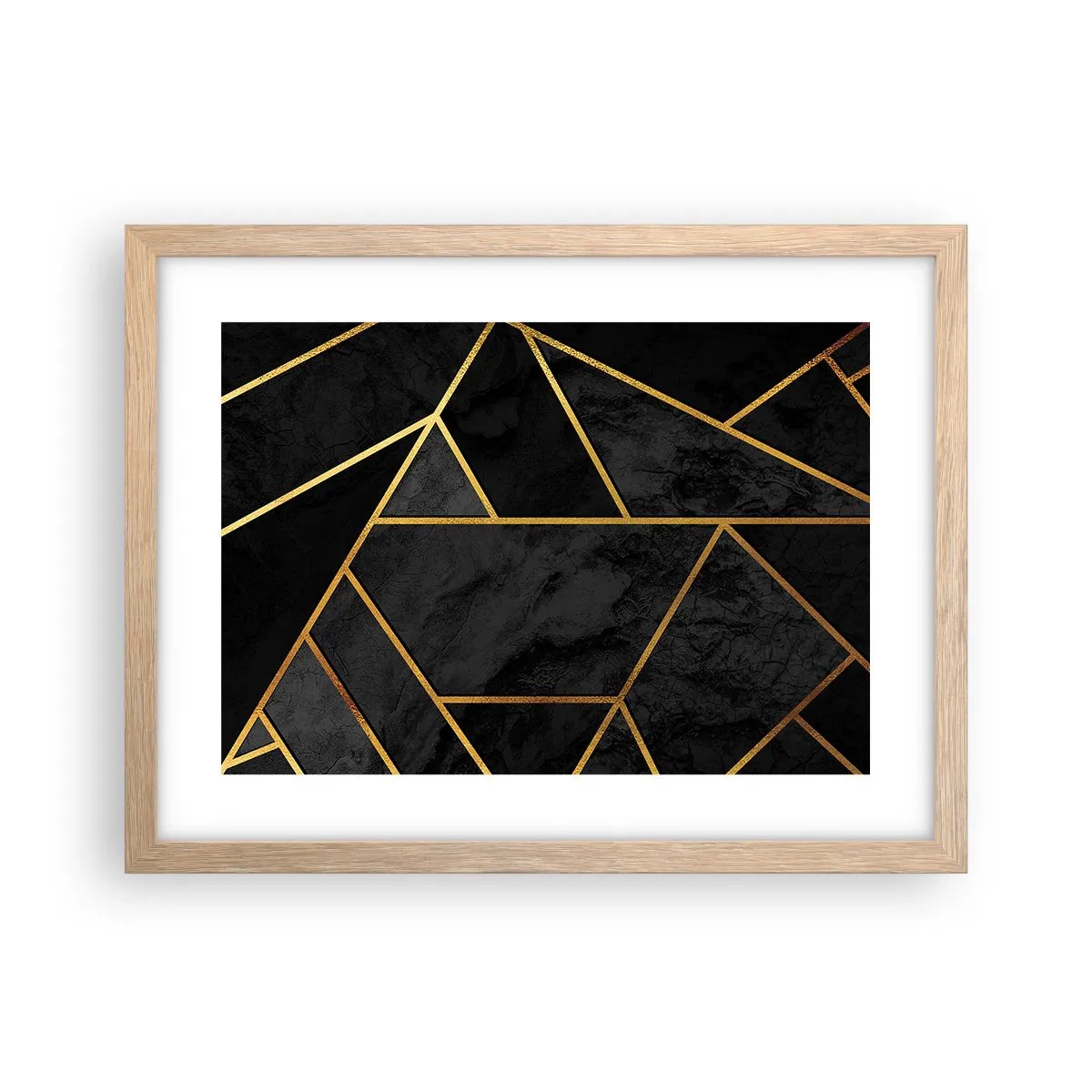 Poszter világos tölgy keretben - Sötétség és ragyogás - 40x30 cm