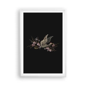 Poszter fekete keretben - Egzotikus hímzett madár - 61x91 cm