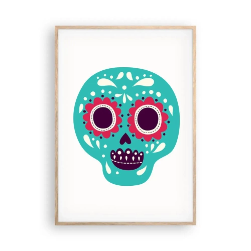 Poszter világos tölgy keretben - Az élet - szórakozás a halálig - 70x100 cm