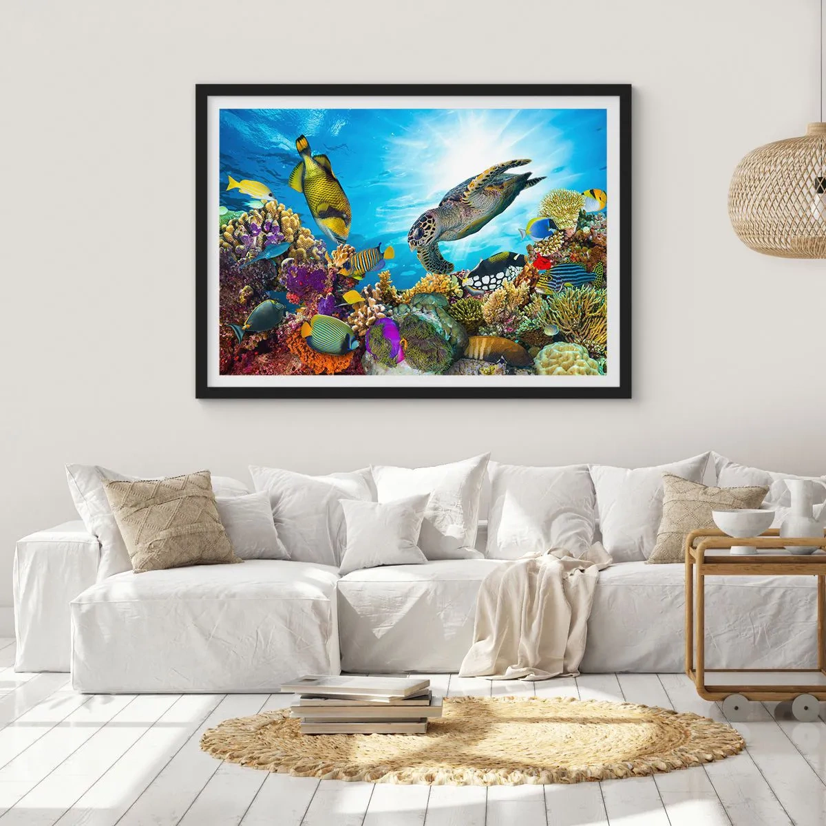 Poszter fehér keretben - Korall sétány - 70x50 cm