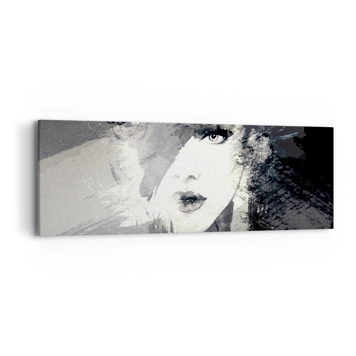 Vászonkép - Szürke fátyol mögül - 90x30 cm