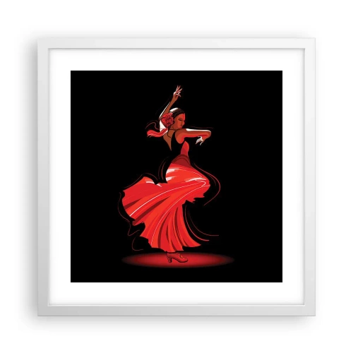 Poszter fekete keretben - A flamenco tüzes szelleme - 40x40 cm