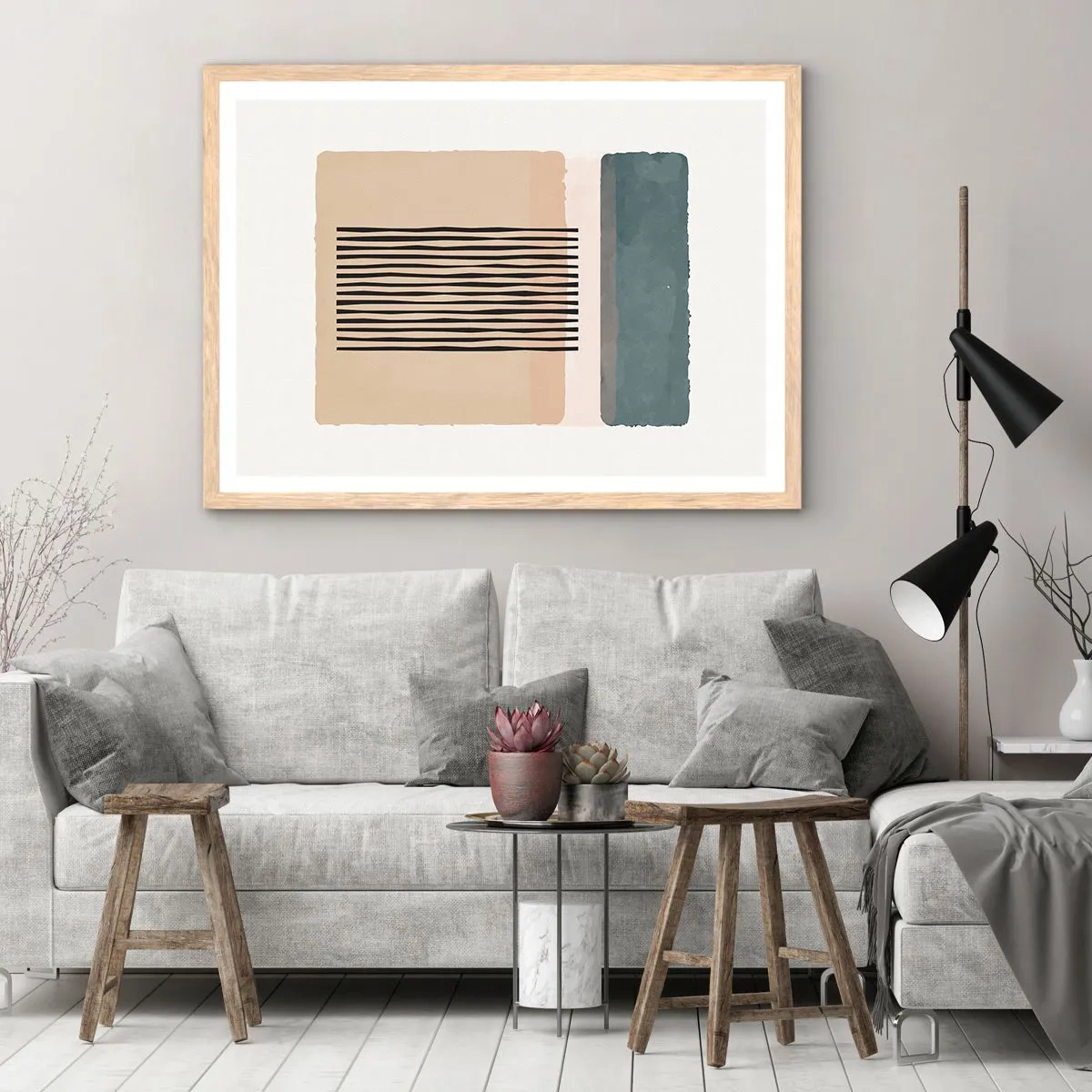 Poszter világos tölgy keretben - Minden rendben - 91x61 cm