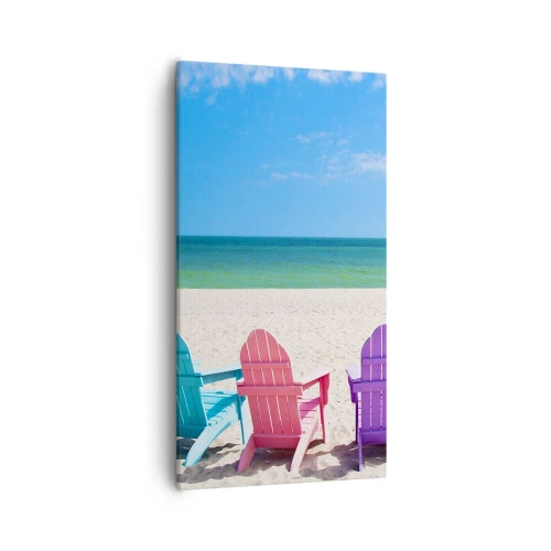 Vászonkép - Szivárványos strand - 55x100 cm