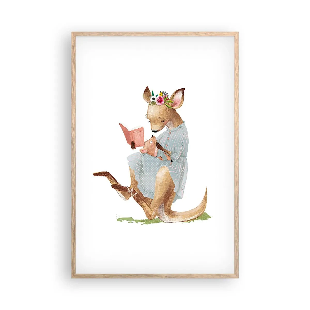 Poszter világos tölgy keretben - Olvass nekem anya - 61x91 cm