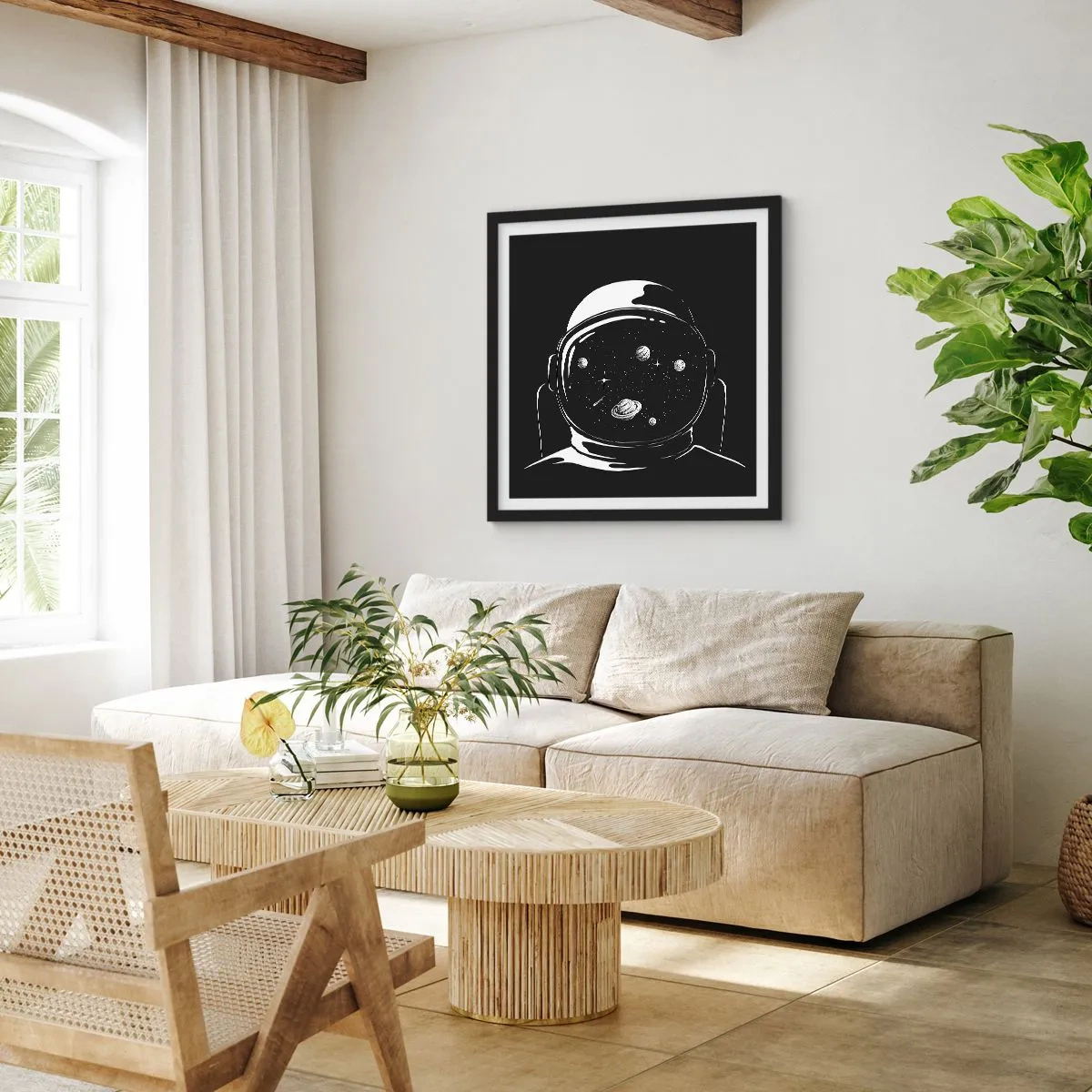 Poszter fehér keretben - Szép kilátás - 60x60 cm