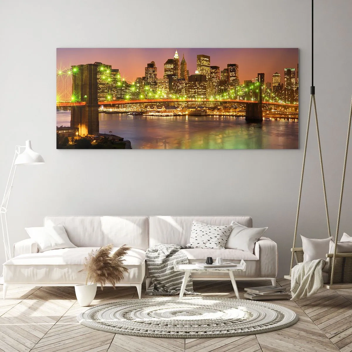 Üveg kép - Itt soha nem alszik el a fény - 100x40 cm