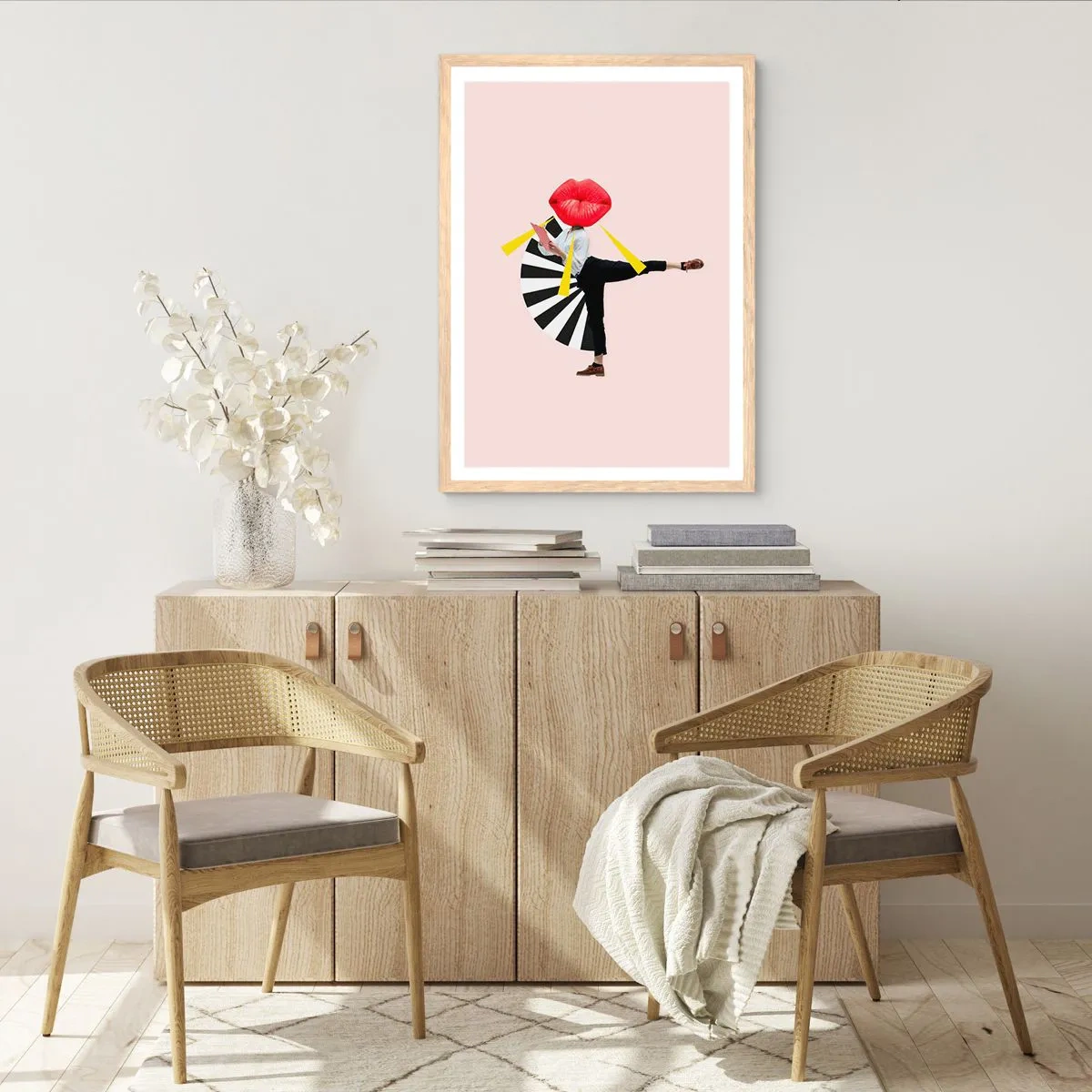 Poszter világos tölgy keretben - Szürreális pop art - 61x91 cm