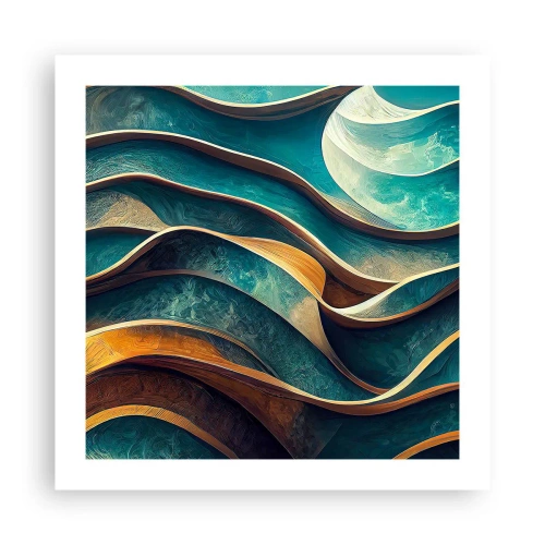 Poszter - Kék kanyarulatok - 50x50 cm