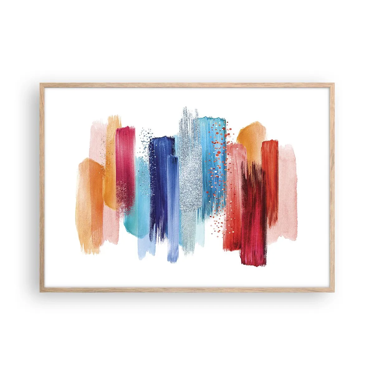 Poszter világos tölgy keretben - Fel és le - 100x70 cm