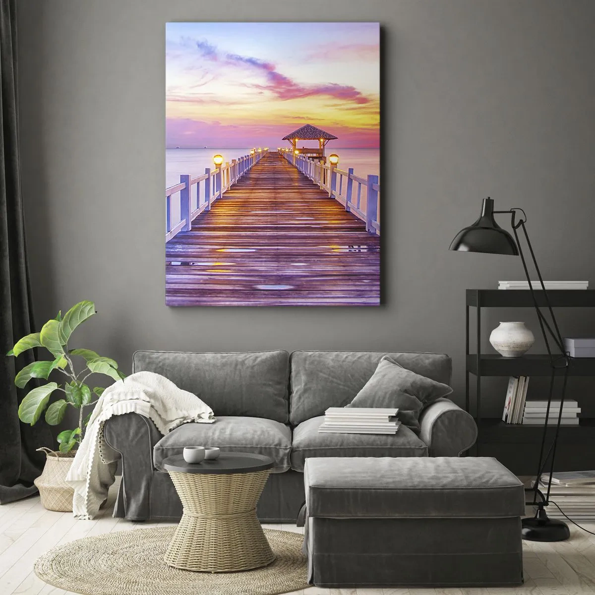 Vászonkép - Az est lilás-arany csendje - 50x70 cm