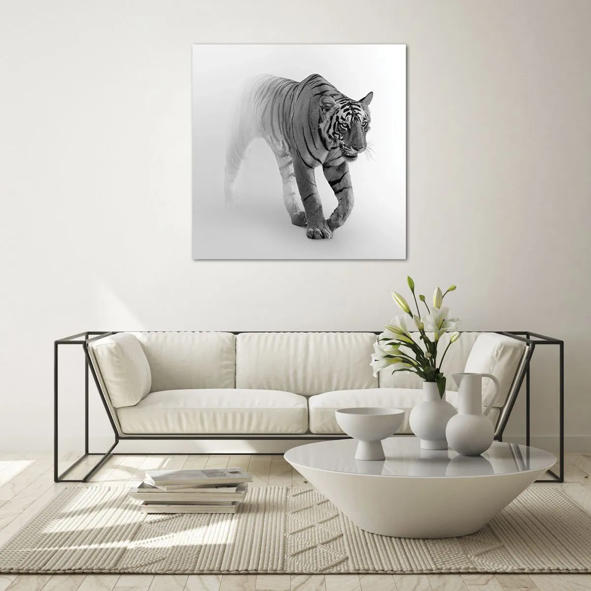 Üveg kép - Elrejtőzik a ködben - 70x70 cm