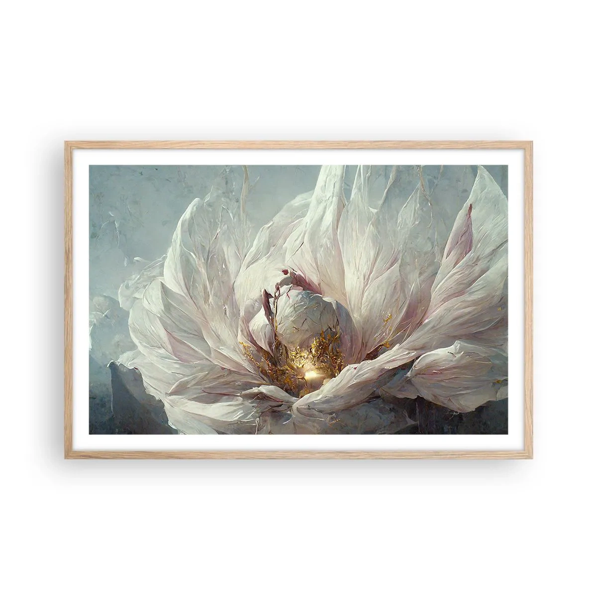 Poszter világos tölgy keretben - Száz év alatt egyszer virágzik - 91x61 cm