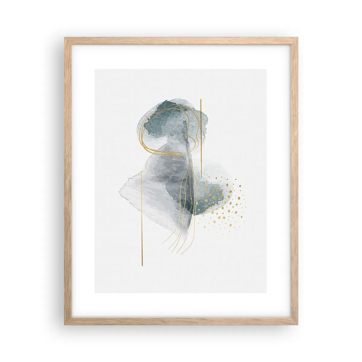 Poszter világos tölgy keretben - A szürkeség és az arany kapcsolatáról - 40x50 cm