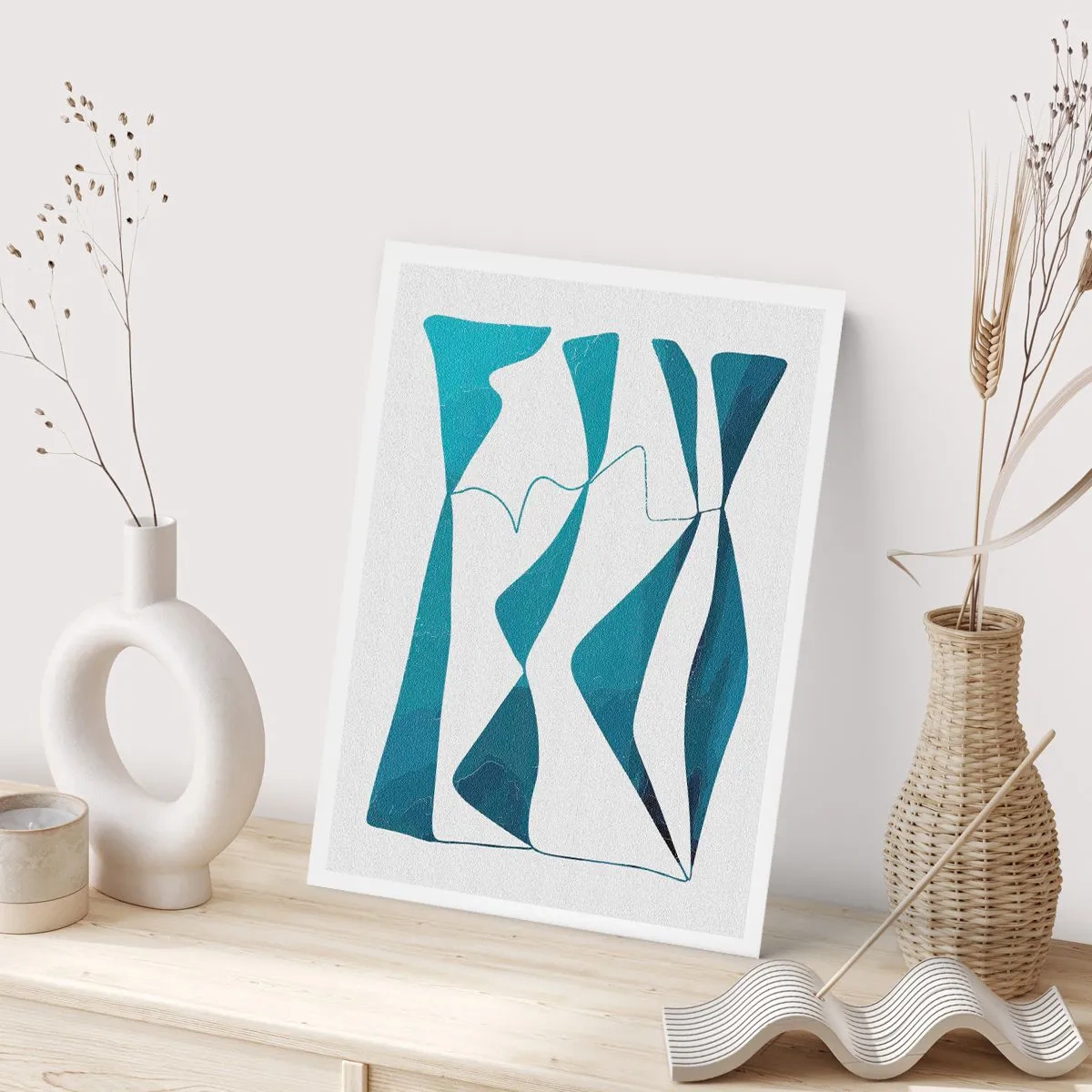Poszter - Absztrakció: egy türkizkék összetétel - 40x50 cm