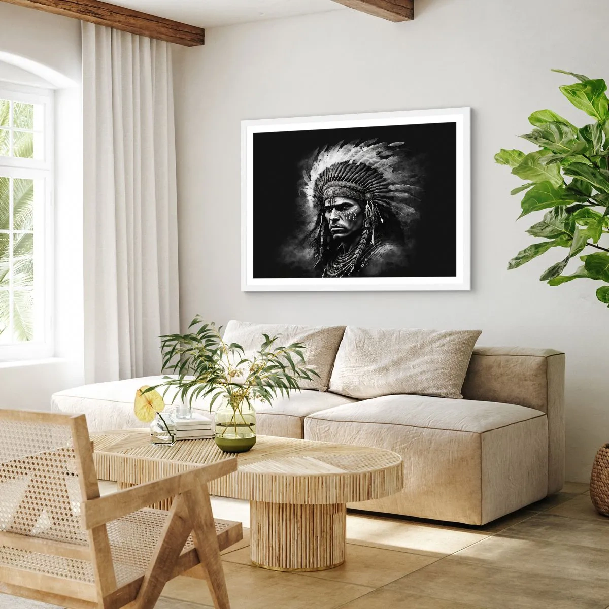 Poszter fekete keretben - Vezér és harcos - 50x40 cm