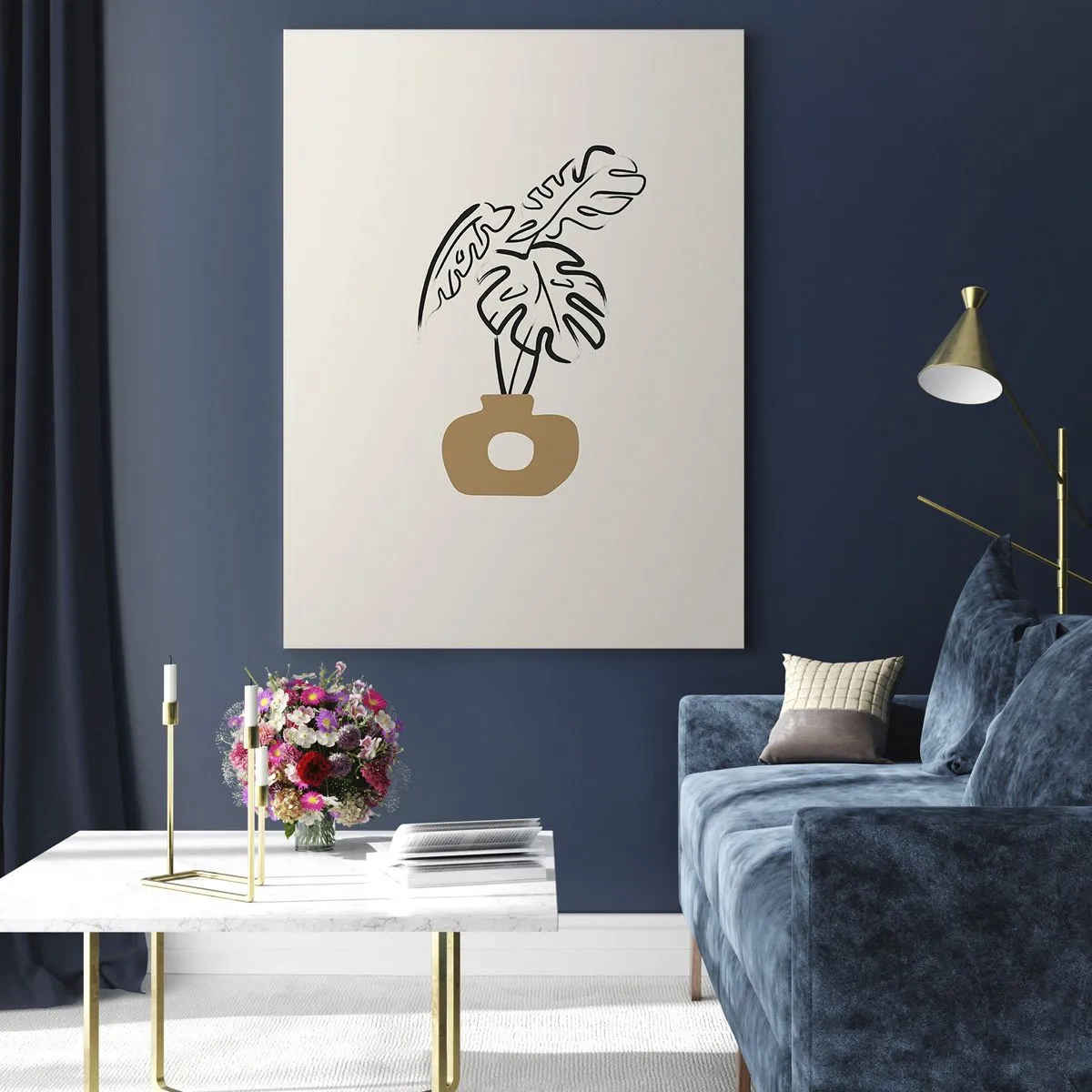 Üveg kép - Monstera - a ház díszítése - 80x120 cm