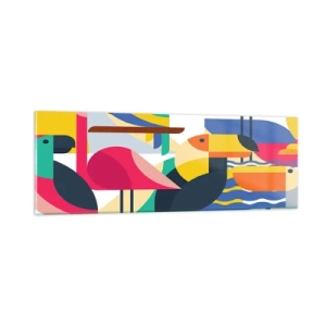 Üveg kép - Madárparti - 90x30 cm