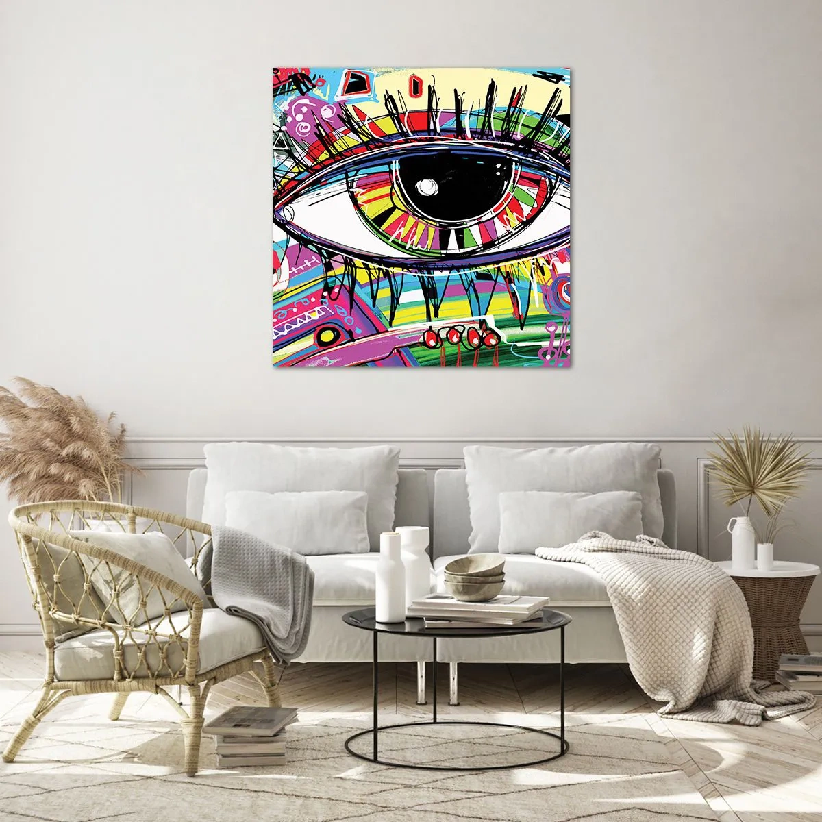 Üveg kép - Színes szem - színes lélek - 70x70 cm