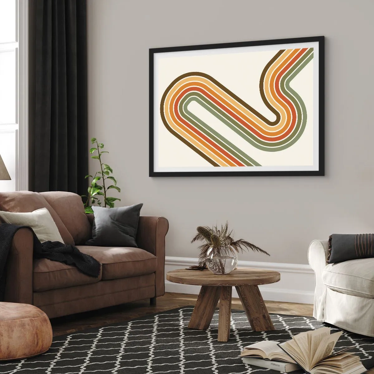 Poszter fehér keretben - Cikkcakkban a célba - 70x50 cm