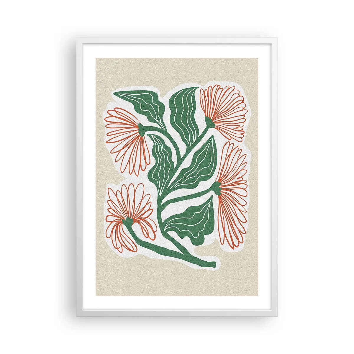 Poszter fekete keretben - Népi és modern - 50x70 cm