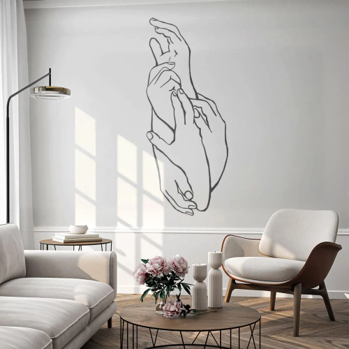 Fotótapéta Premium Sand - Jó érintés - Kezek, Vonal, Minimalizmus - 100x70 cm