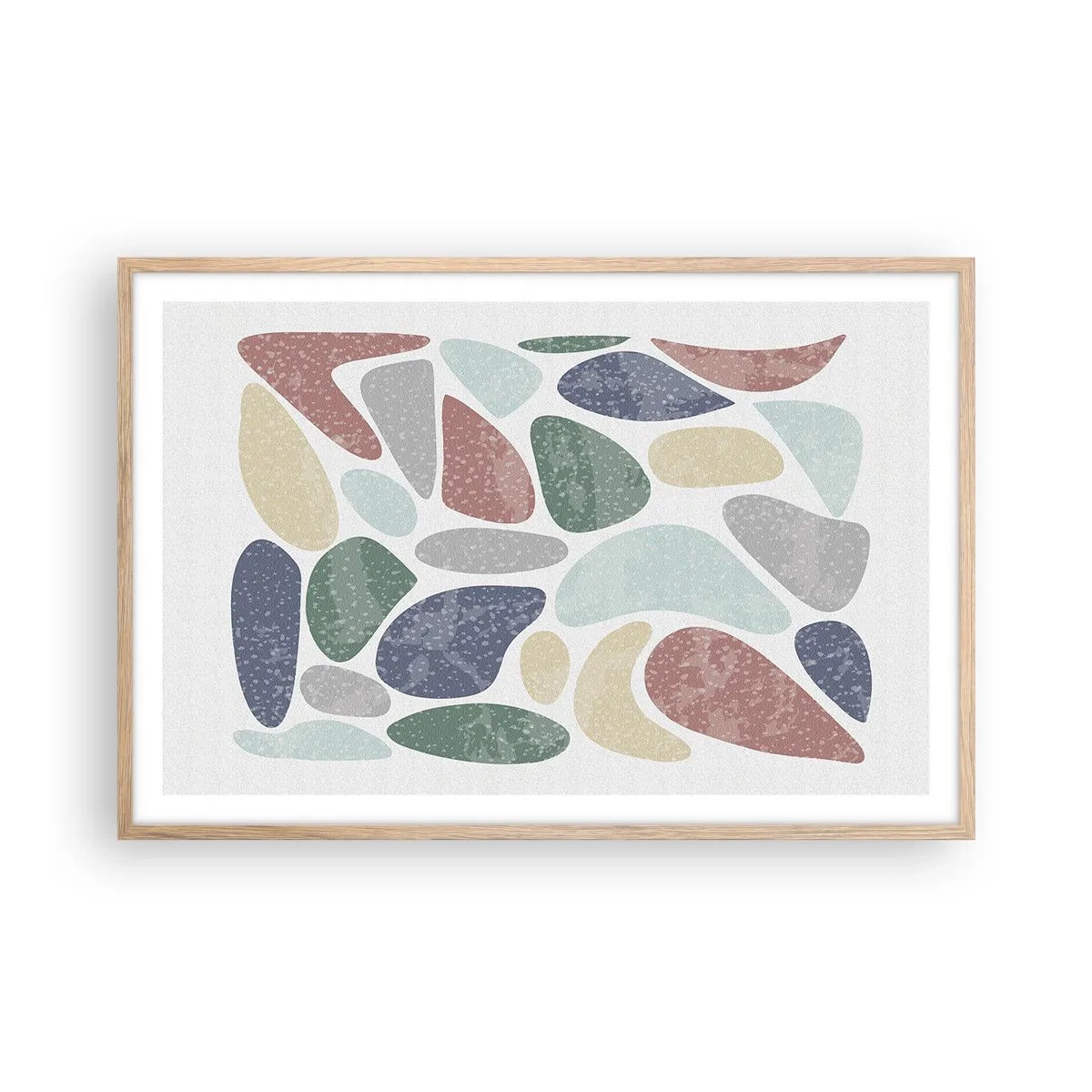 Poszter világos tölgy keretben - Mozaik púderes színekből - 91x61 cm