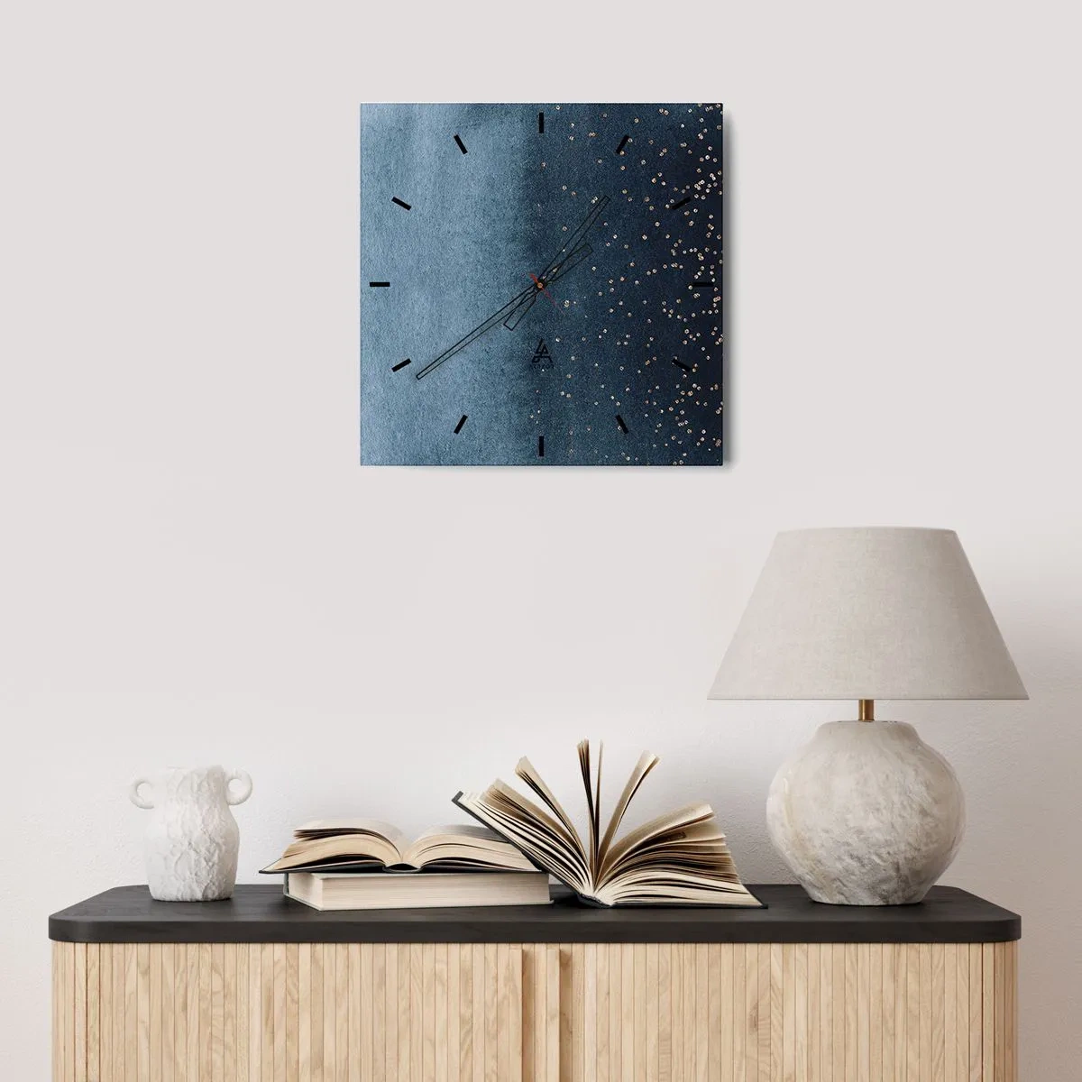 Falióra, Óra - Kompozíció - kék fázisok - 30x30 cm