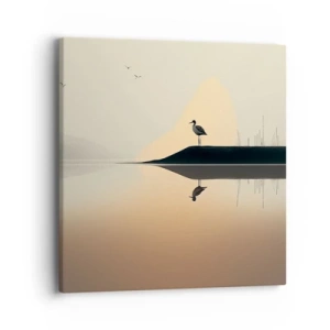 Vászonkép - Ember a tavon - 40x40 cm