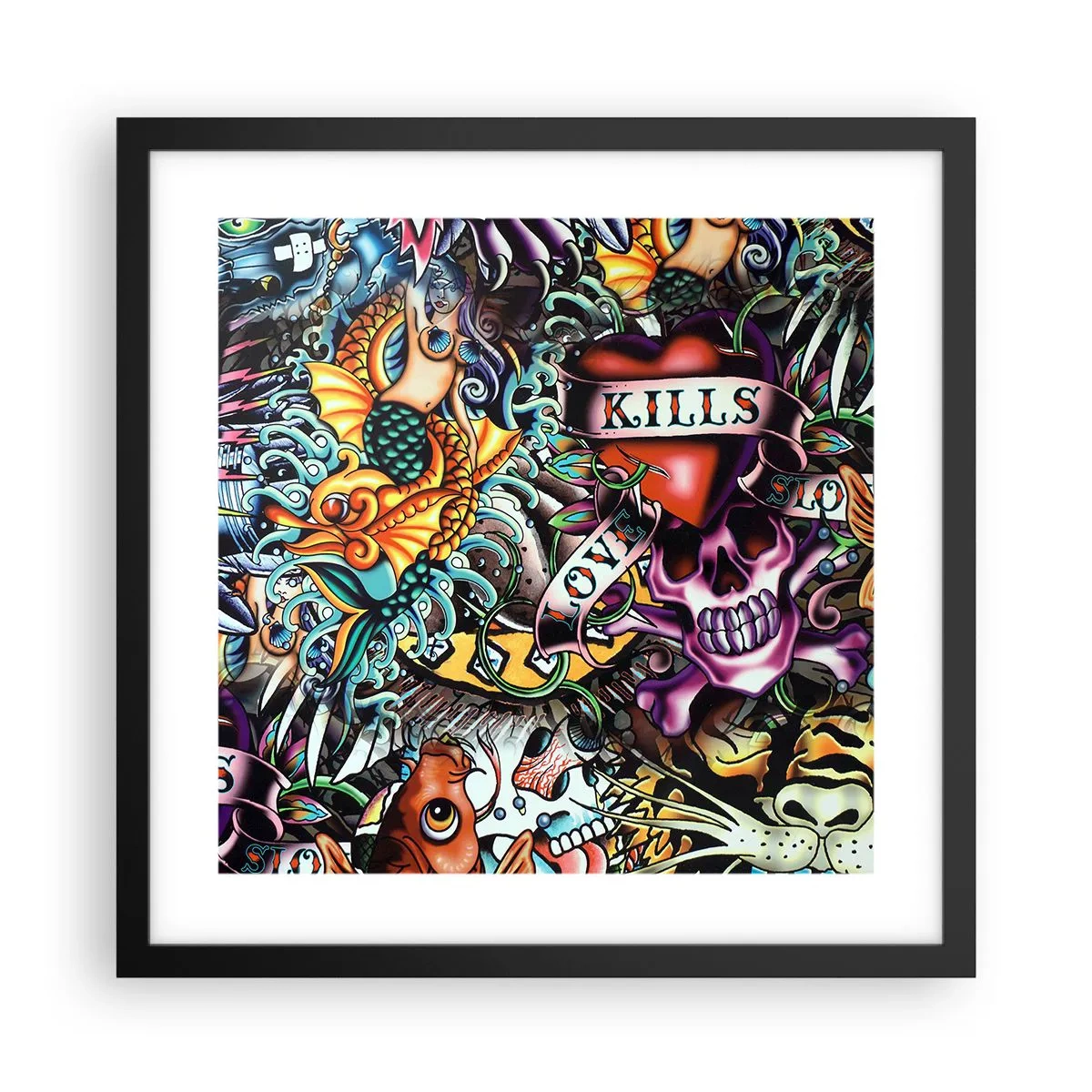 Poszter fehér keretben - A tetováló művész álma - 40x40 cm