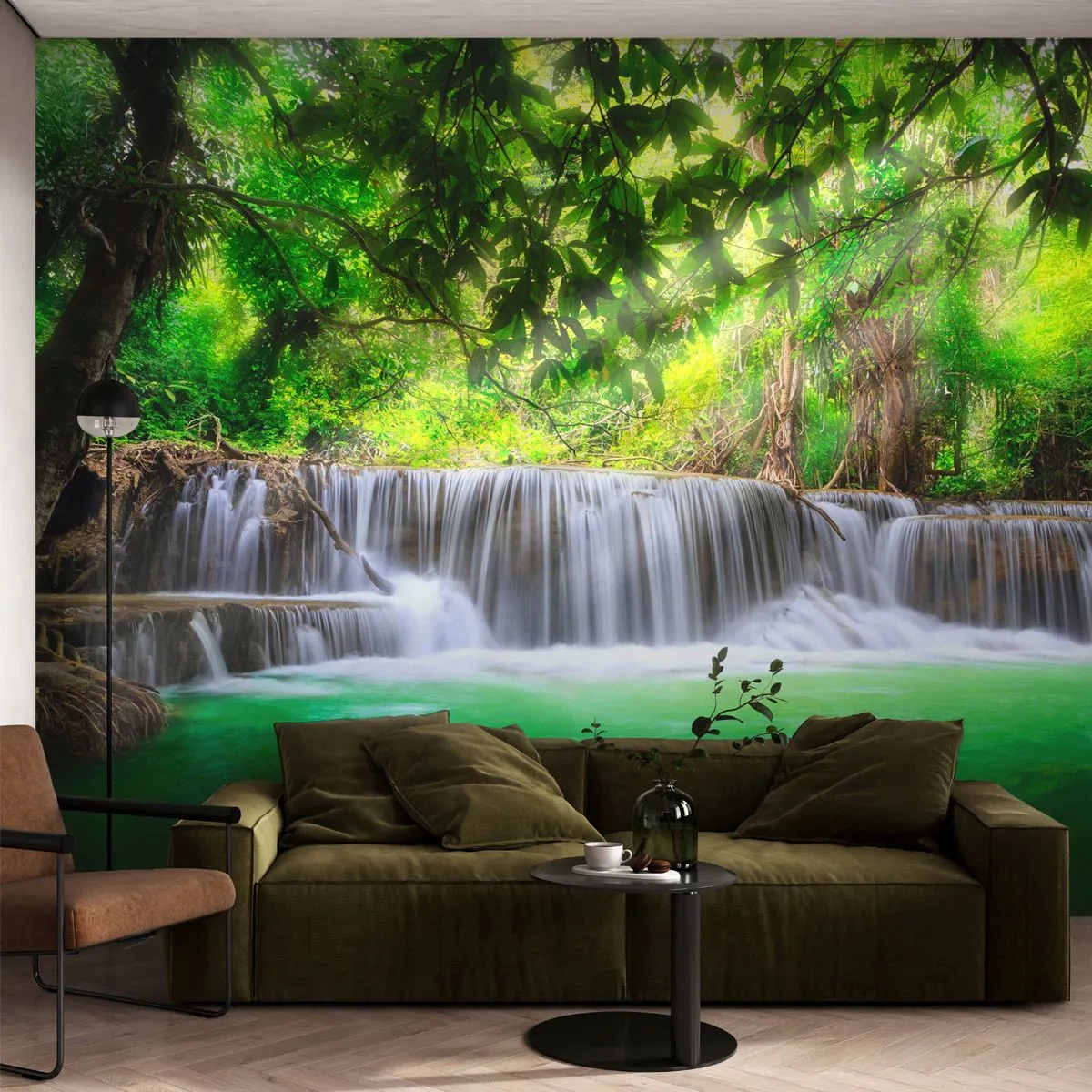 Fotótapéta Premium Sand - Zuhatag zöldben - Tájkép, Vízesés, Nemzeti Park - 300x210 cm