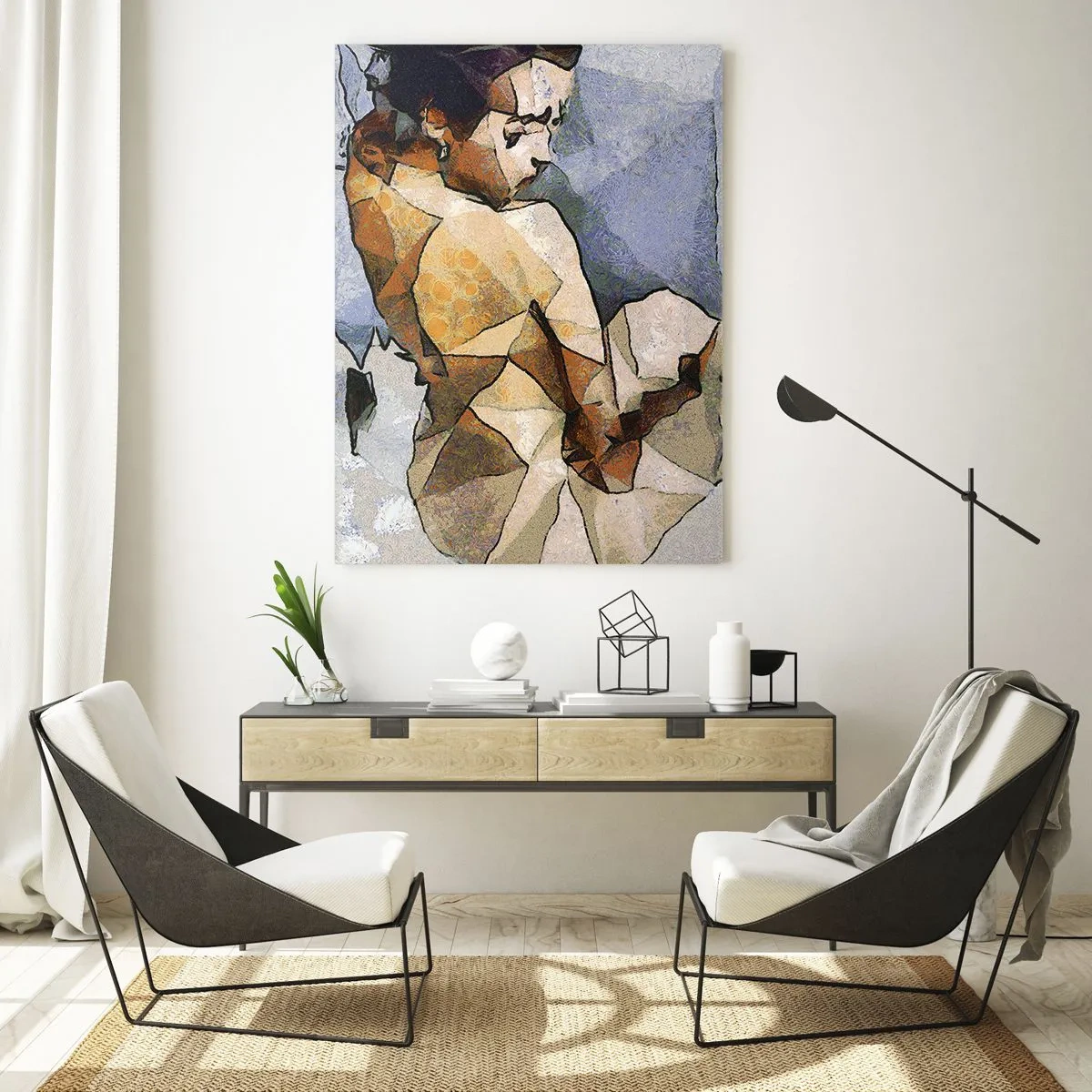 Üveg kép - A kubizmus szellemében - 50x70 cm