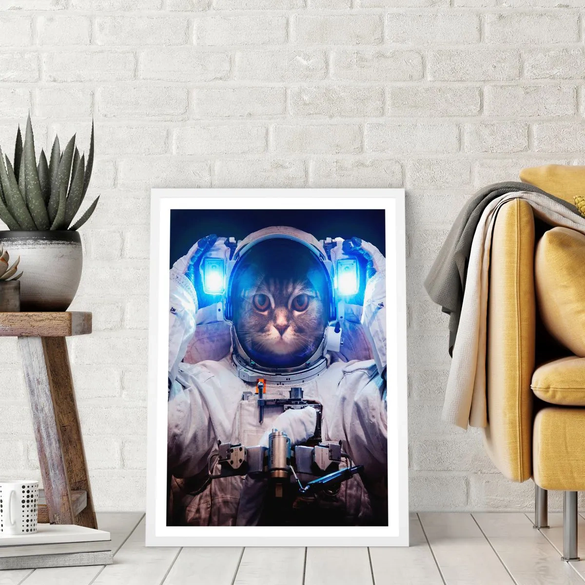 Poszter fekete keretben - Houston, baj van - 70x100 cm