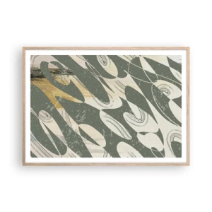 Poszter világos tölgy keretben - Ritmikus absztrakció - 100x70 cm