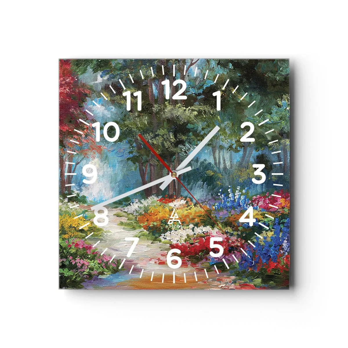 Falióra, Óra - Erdei kert, virágos erdő - 30x30 cm