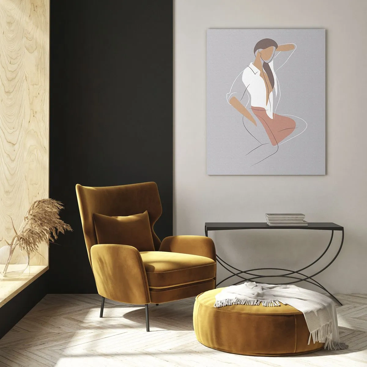 Üveg kép - Kecsesség kontúrja - 50x70 cm