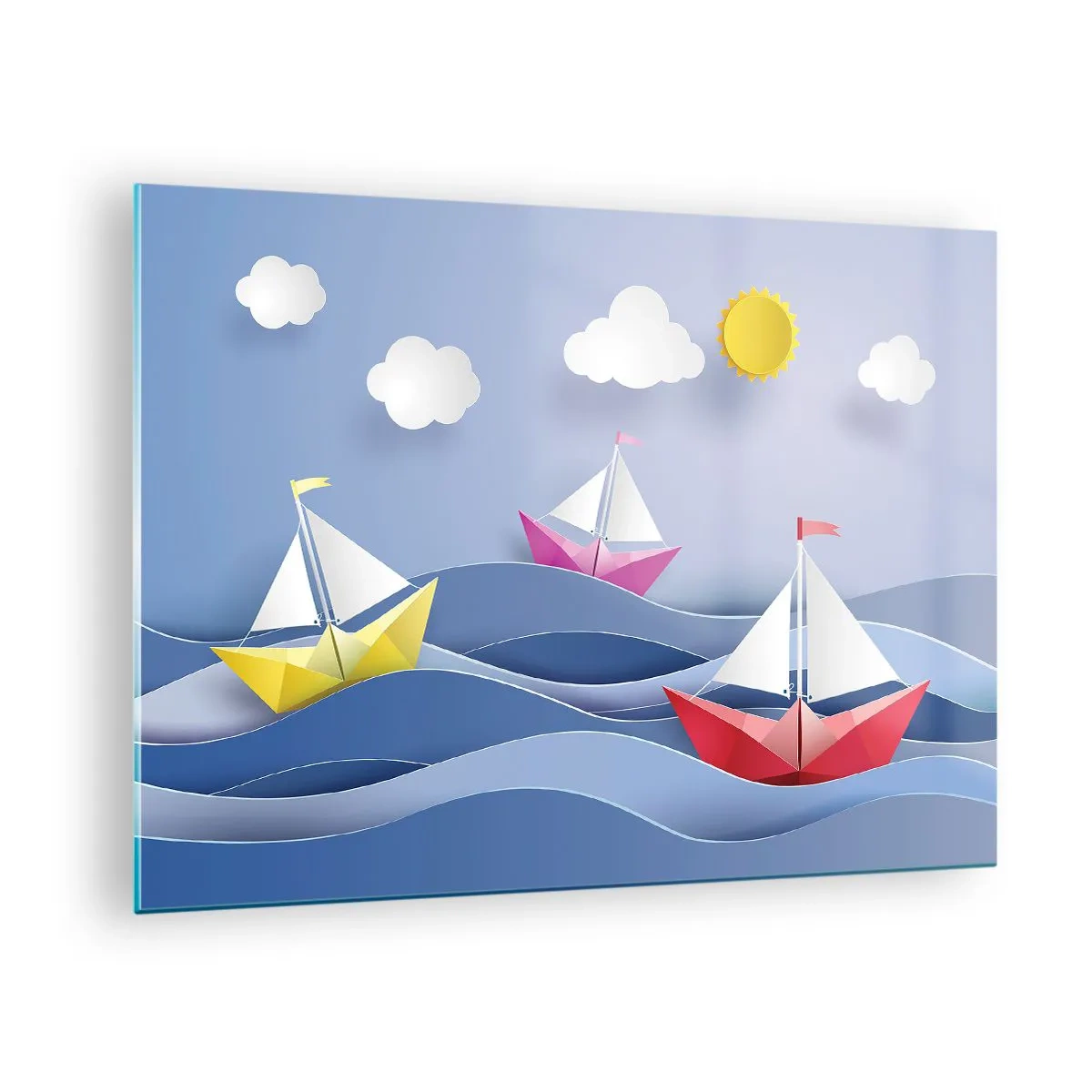 Üveg kép - Ó, milyen jó érzés a hullámokban ringatózni - 70x50cm - Ó, milyen jó hintázni a hullámokban - Modern fali dekoráció nappalihoz és hálószobához ARTTOR