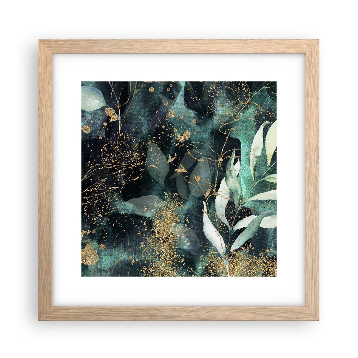 Poszter világos tölgy keretben - Elvarázsolt kert - 30x30 cm