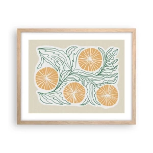 Poszter világos tölgy keretben - Etnikus egy csipet absztrakcióval - 50x40 cm