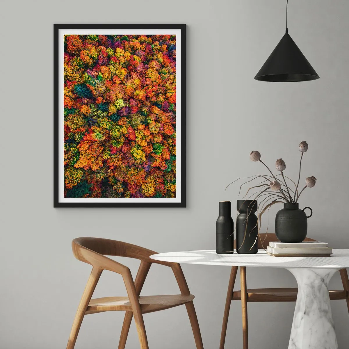 Poszter fehér keretben - Őszi facsokor - 61x91 cm