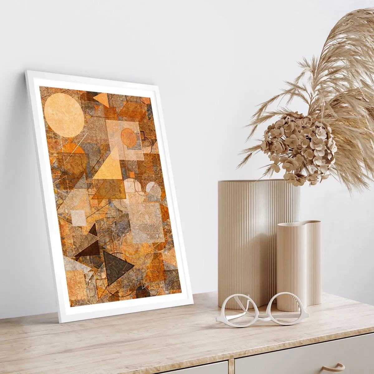 Poszter fekete keretben - Kubikus bronz tanulmánya - 70x100 cm