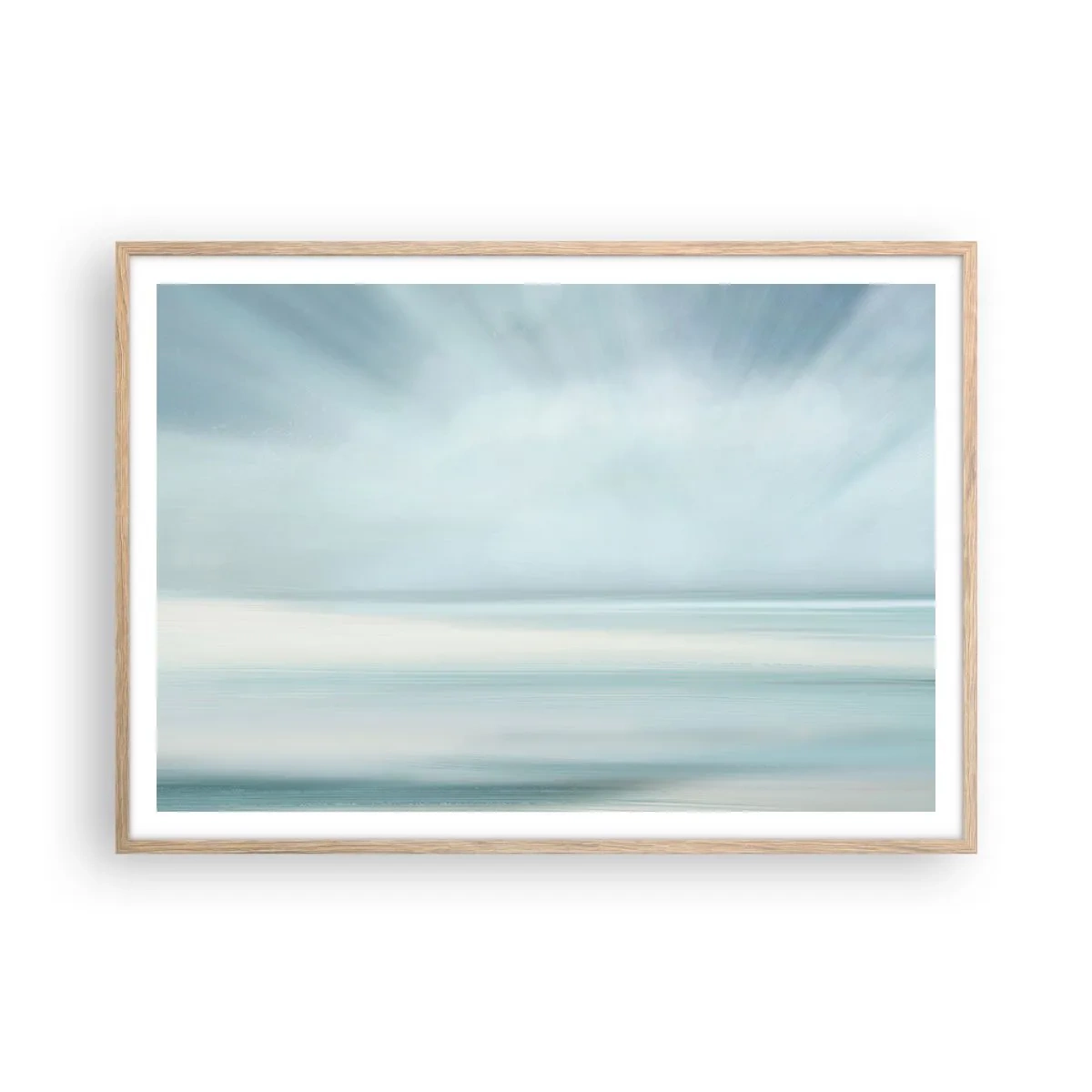 Poszter világos tölgy keretben - Béke egészen a horizontig - 100x70 cm