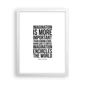 Poszter fekete keretben - Einstein a képzelet erejéről - 30x40 cm