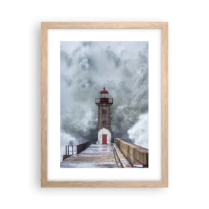 Poszter világos tölgy keretben - A vizek ordítása, a vihar zaja - 30x40 cm