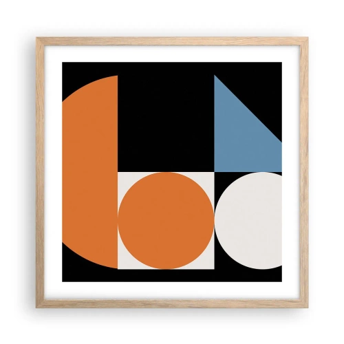 Poszter világos tölgy keretben - Képletes rendszer - 50x50 cm