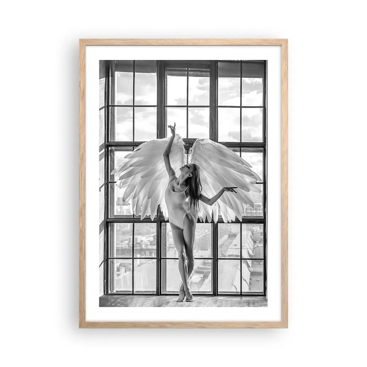 Poszter világos tölgy keretben - Angyalok városa? - 50x70 cm
