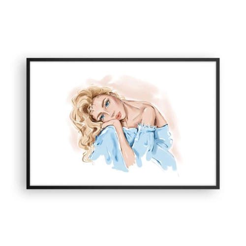 Poszter fehér keretben - Álmodozó a kékben - 91x61 cm