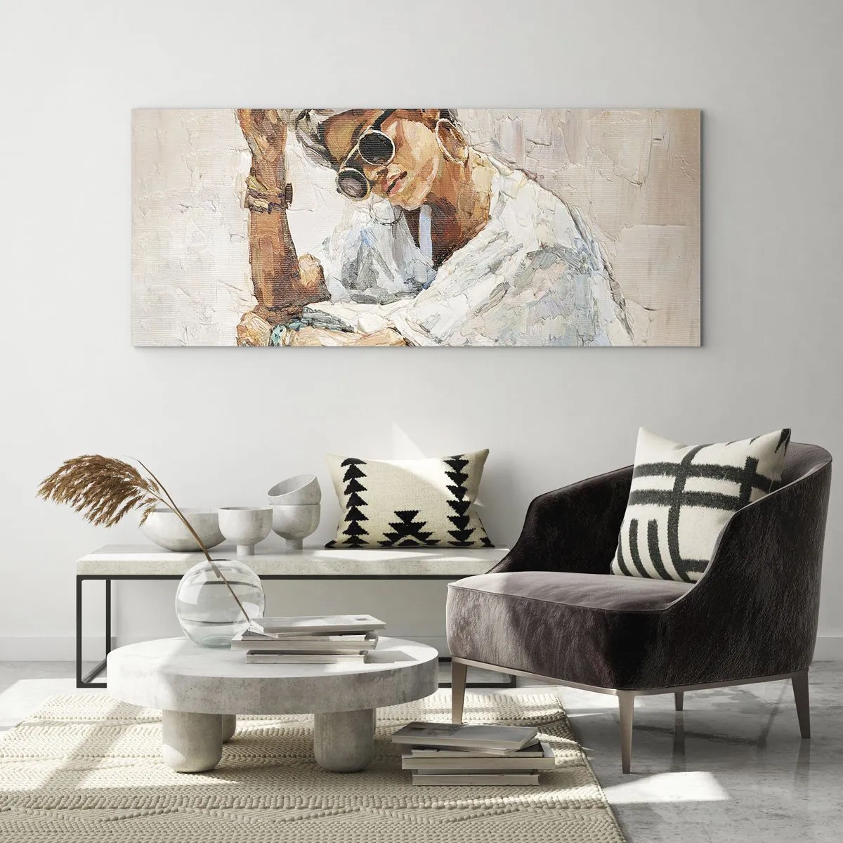 Üveg kép - Portré teljes napfényben - 90x30 cm