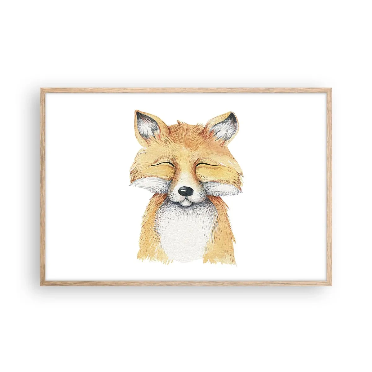 Poszter világos tölgy keretben - Róka hangulatok - 91x61 cm
